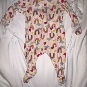 Rainbow and Heart Print Kids One Piece